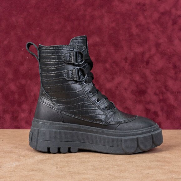 Sorel Women Caribou X Lace Black Leather Waterproof Platform Boots 6US EUR37 - Picture 8 of 8